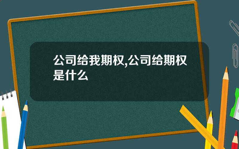 公司给我期权,公司给期权是什么