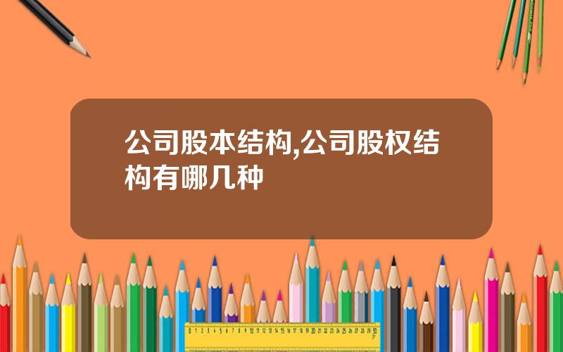 公司股本结构,公司股权结构有哪几种