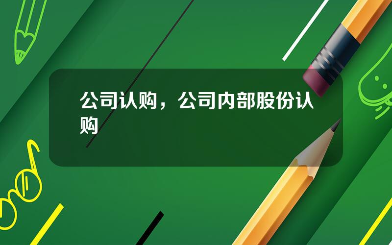 公司认购，公司内部股份认购
