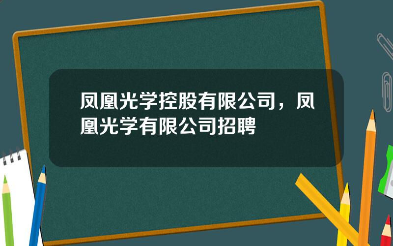 凤凰光学控股有限公司，凤凰光学有限公司招聘