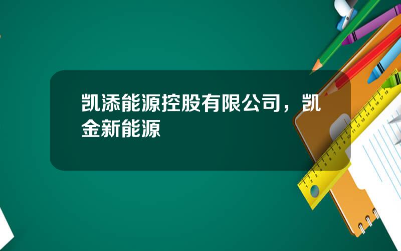 凯添能源控股有限公司，凯金新能源
