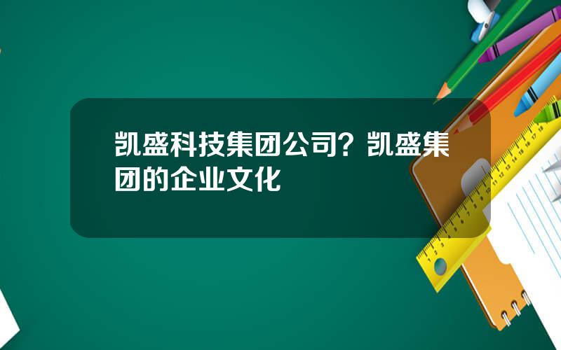 凯盛科技集团公司？凯盛集团的企业文化