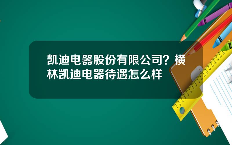 凯迪电器股份有限公司？横林凯迪电器待遇怎么样