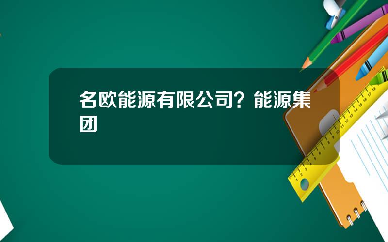 名欧能源有限公司？能源集团