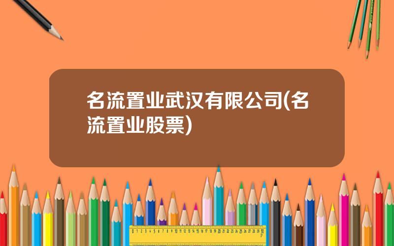 名流置业武汉有限公司(名流置业股票)