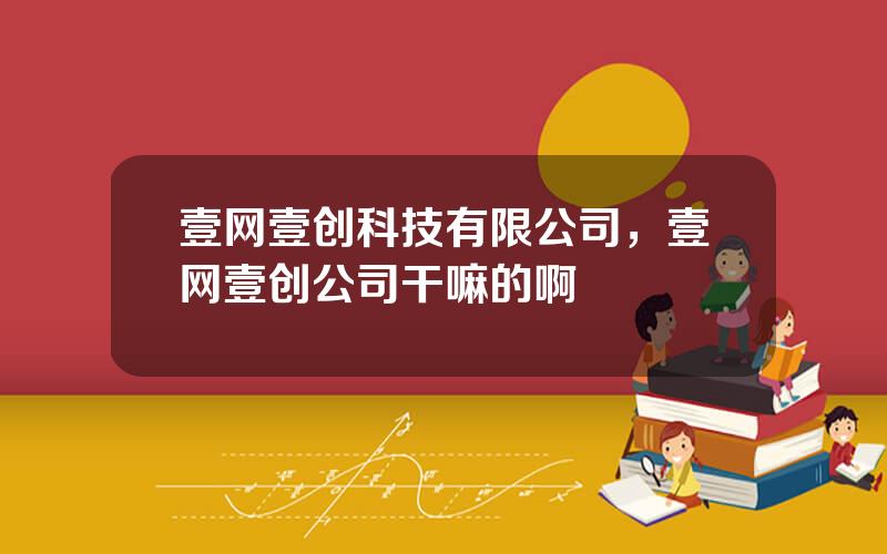 壹网壹创科技有限公司，壹网壹创公司干嘛的啊
