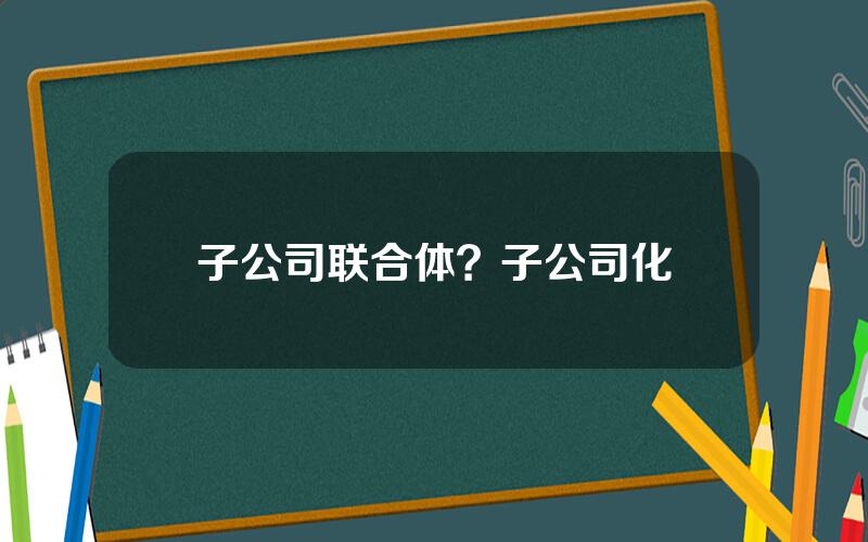 子公司联合体？子公司化