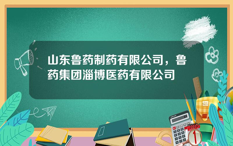 山东鲁药制药有限公司，鲁药集团淄博医药有限公司